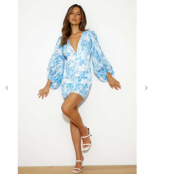 NEW with Tags! Floral Light Blue Gorgeous HelloMolly Dress - Picture 3 of 10